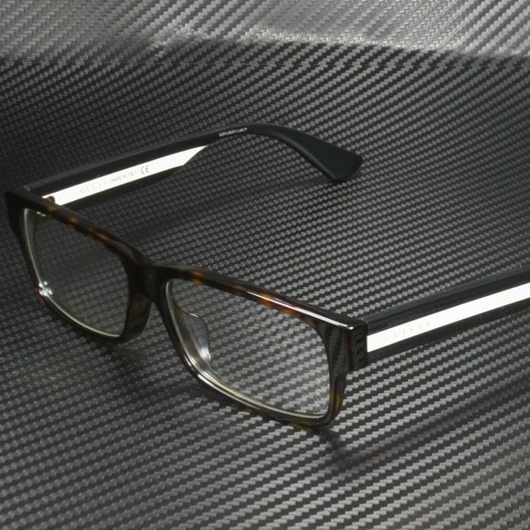 Gucci Men's 56mm Rectangular Havana Eyeglasses - Picture 1 of 4